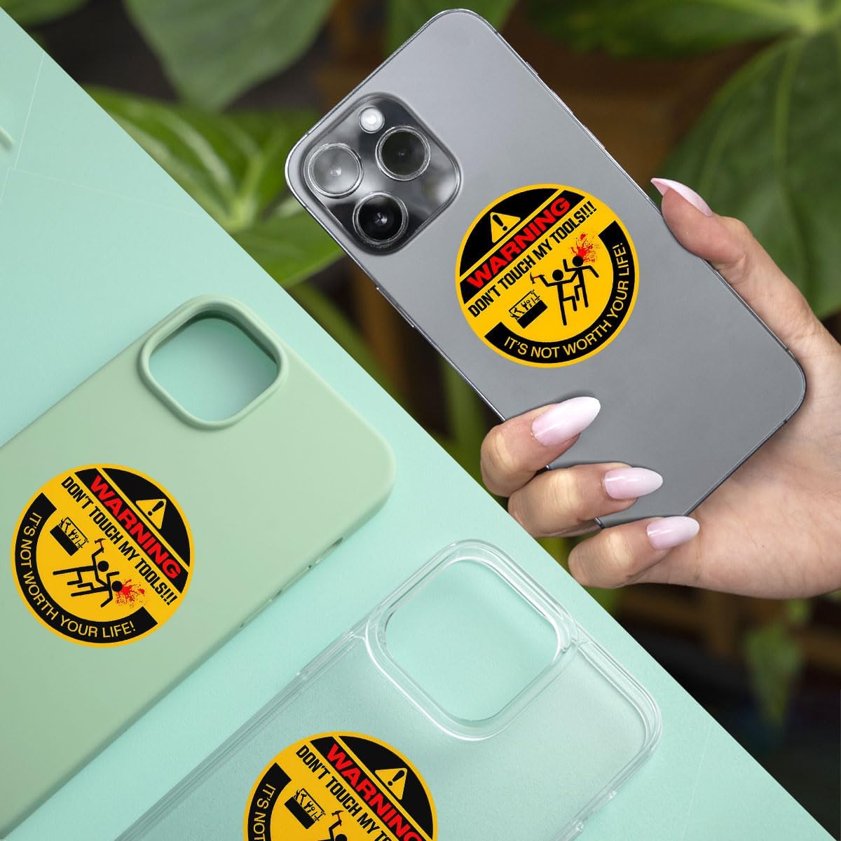 3 Pcs Don't Touch My Tools - It's Not Worth Your Life Sticker, Warning Sticker, Tool Boxes Sticker 3 Inches for Men Welding Ironworker Lineman Electrician Pipeliner Laptop Water Bottle Phone Car