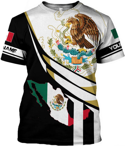 Mostprints Personalized Name Mexican Shirts for Men 3D, Customized Mexico Shirts for Men, Mexico Shirts for Women Mexico Shirt