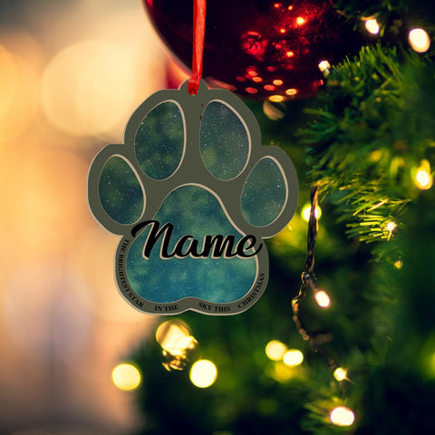 MAPrints Personalized Suncatcher Wooden Dog Cat Paw Ornament Christmas 2024, Custom Dog Paw Suncatcher Wood Ornaments with Names, Pet Paw Wooden Dog Ornament, Pet Paw Christmas Ornament (PAW 9)