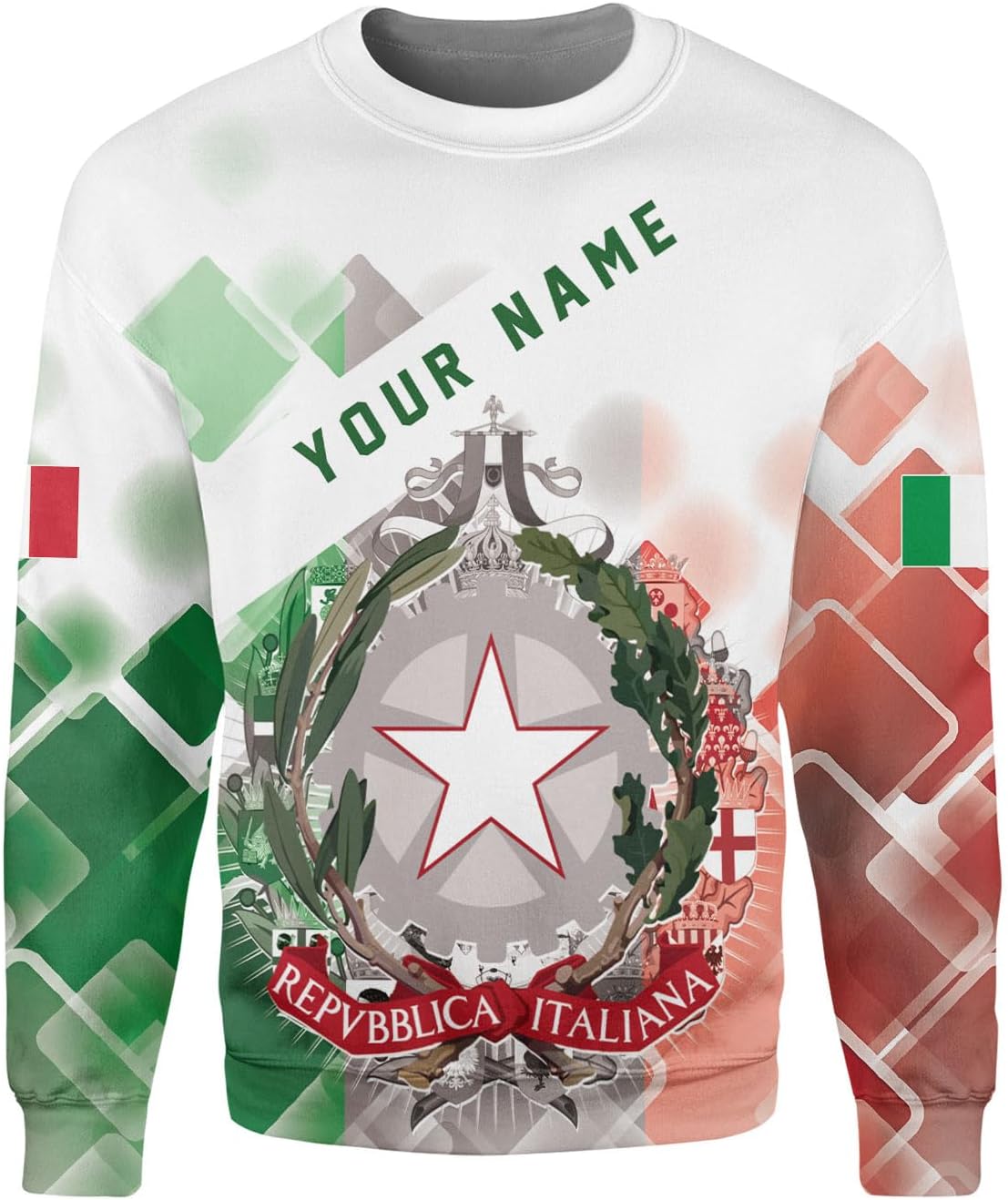 Mostprints Personalized Name Italy Shirt 3D, Custom Italian Shirt Flag for Men and Women, Italia Shirt Soccer Unisex Size