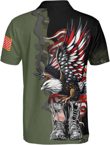Custom US Army Polo Shirts for Men Women Personalized Military Veteran Shirt Veterans Pride American Flag Gifts Memorial Day