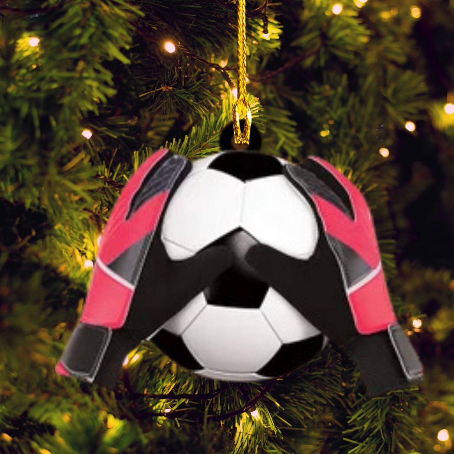 Mostprints Personalized Name and Numer Soccer Christmas Ornament 2023, Custom Soccer Ornaments for Xmas, Soccer Ornament Handmade from Wood Tree Hanging Ornament Pine Tree (Soccer 15)