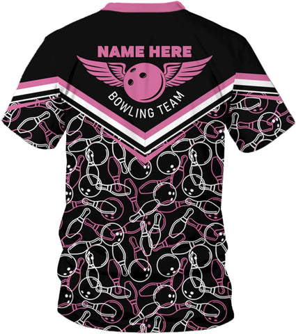 Personalized Name Bowling Shirts for Women 3D, Bowling Shirts with Name, Custom Bowling Shirts Gift for Bowling Lover