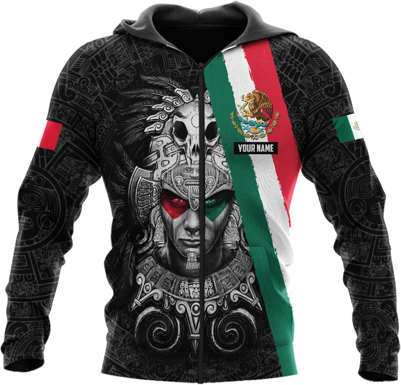 Mostprints Personalized Name Mexican Hoodie 3D, Mexican Hoodies for Men, Unisex Mexico Hoodie, Mexico Hoodies for Men