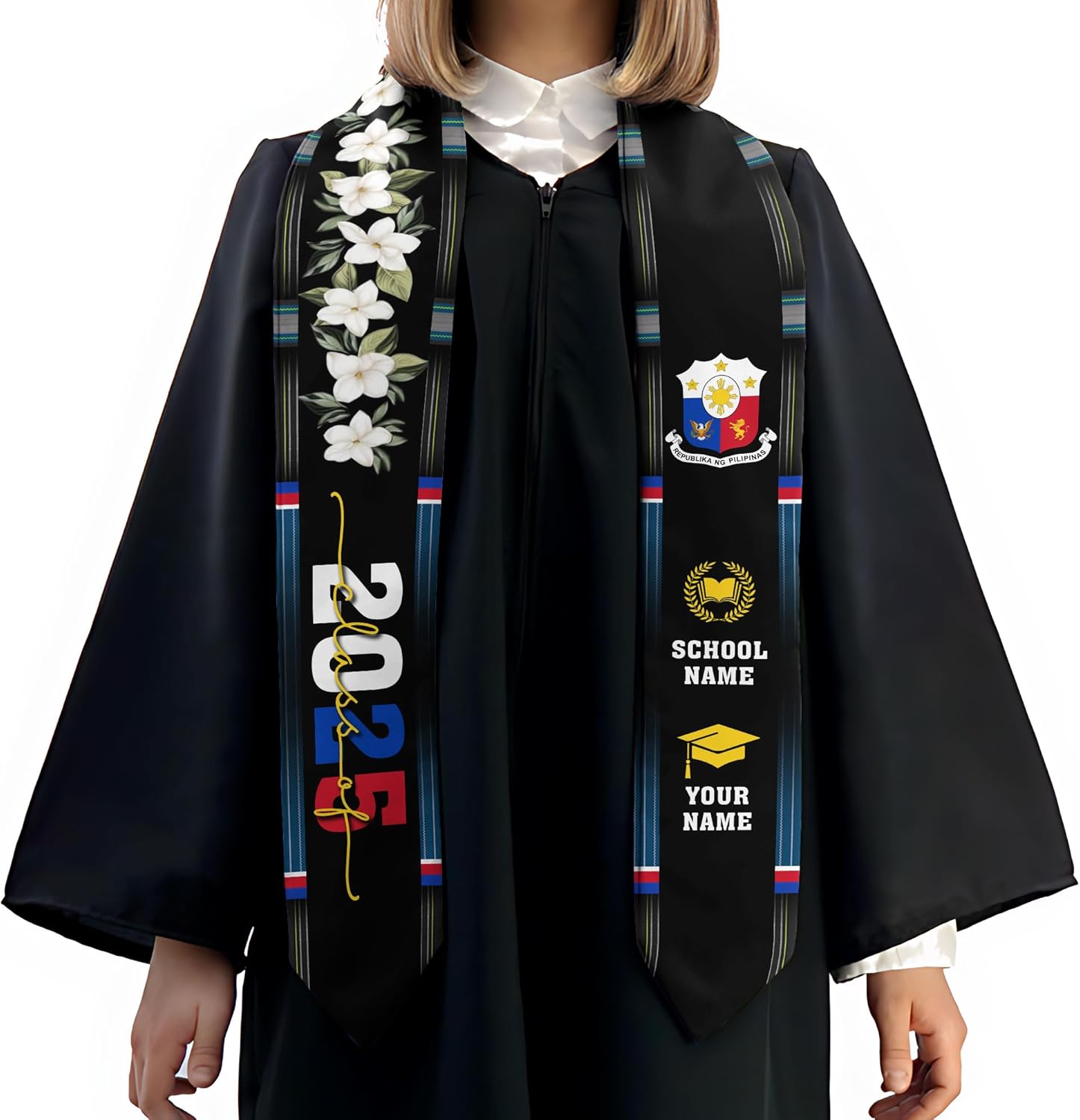Customize Filipino Graduation Sash, Philippines Graduation Stole, Philippine Graduation Sash 2025