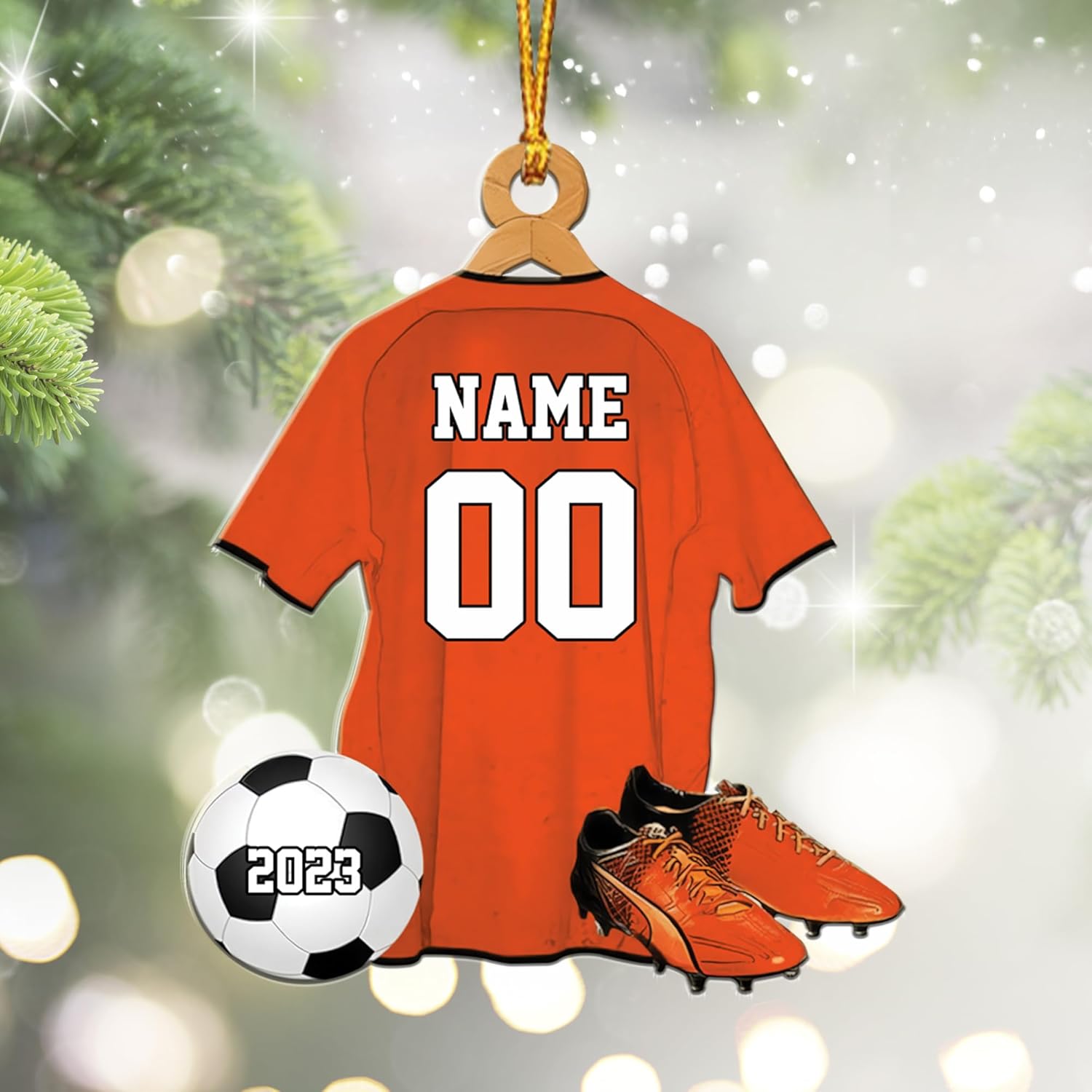 mostprints Personalized Soccer Christmas Ornament, Soccer Ornament for Boys, Soccer Team Ornaments, Gifts for The Soccer Player, Soccer Player Ornament, Soccer Gift Tree Hanging (SC12)