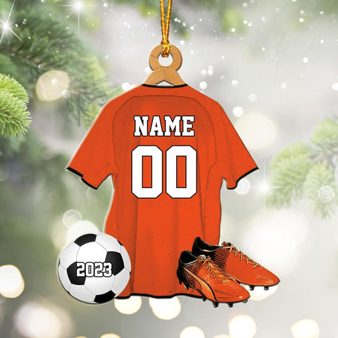 mostprints Personalized Soccer Christmas Ornament, Soccer Ornament for Boys, Soccer Team Ornaments, Gifts for The Soccer Player, Soccer Player Ornament, Soccer Gift Tree Hanging (SC12)