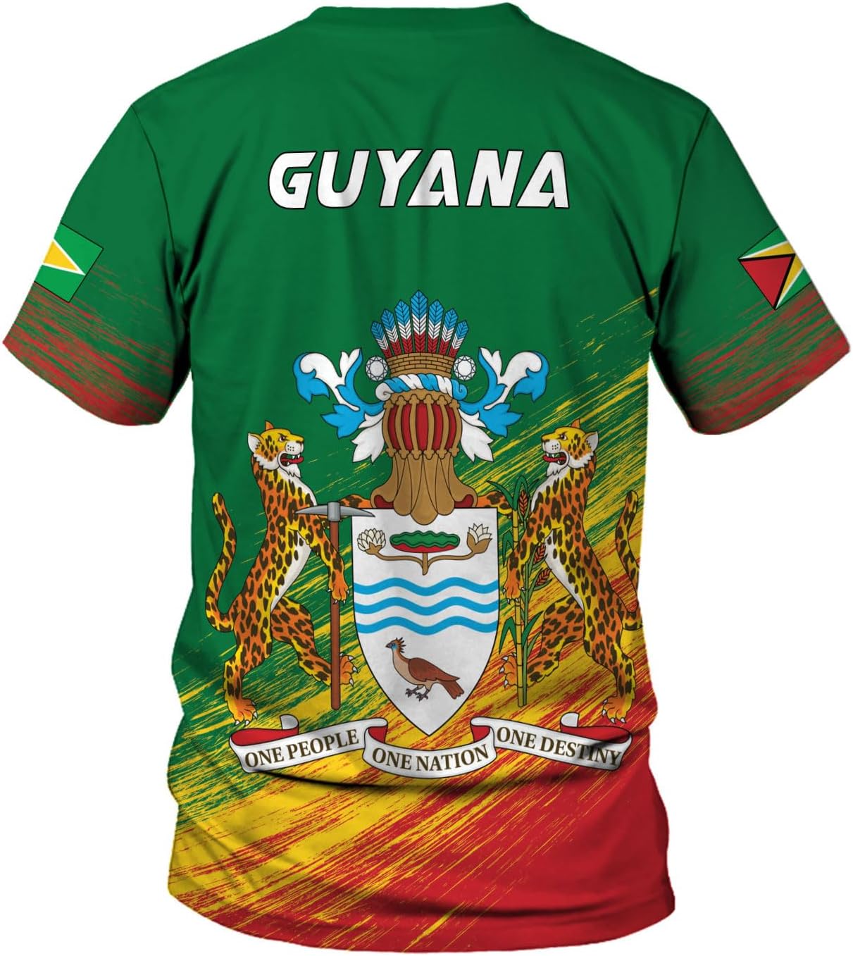 MoonArt Personalized Guyana Shirts - Guyanese Coat of Arms Flag 3D