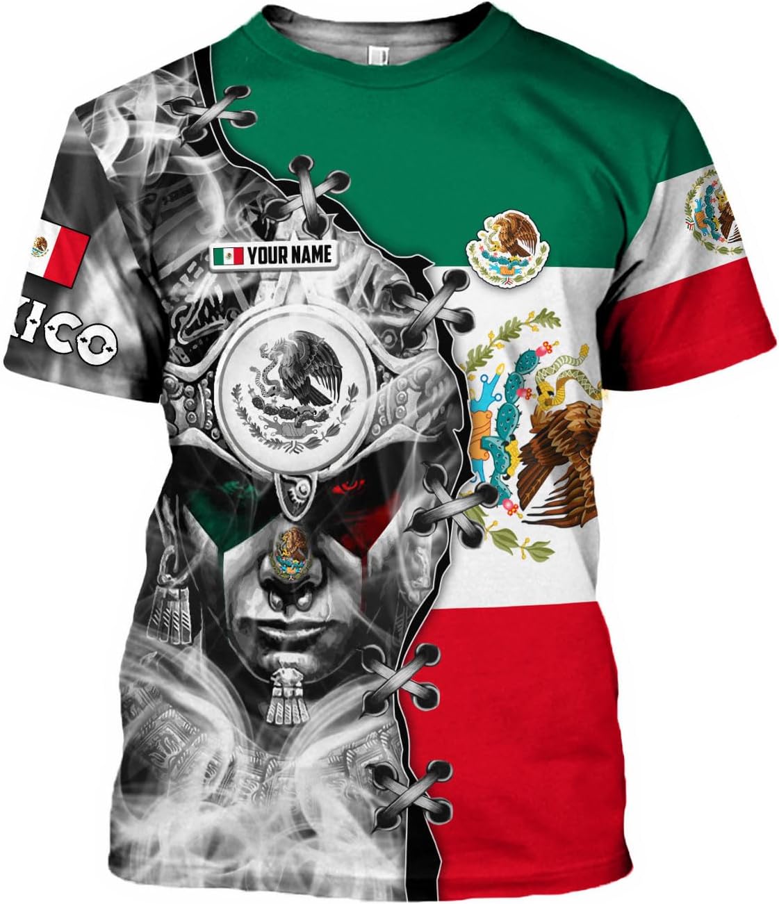 RoyalBro Personalized Mexico Shirt, Camisas de Mexico Customized Mexican Shirts Mexican Flag Mexico 3D Shirt for Men Women
