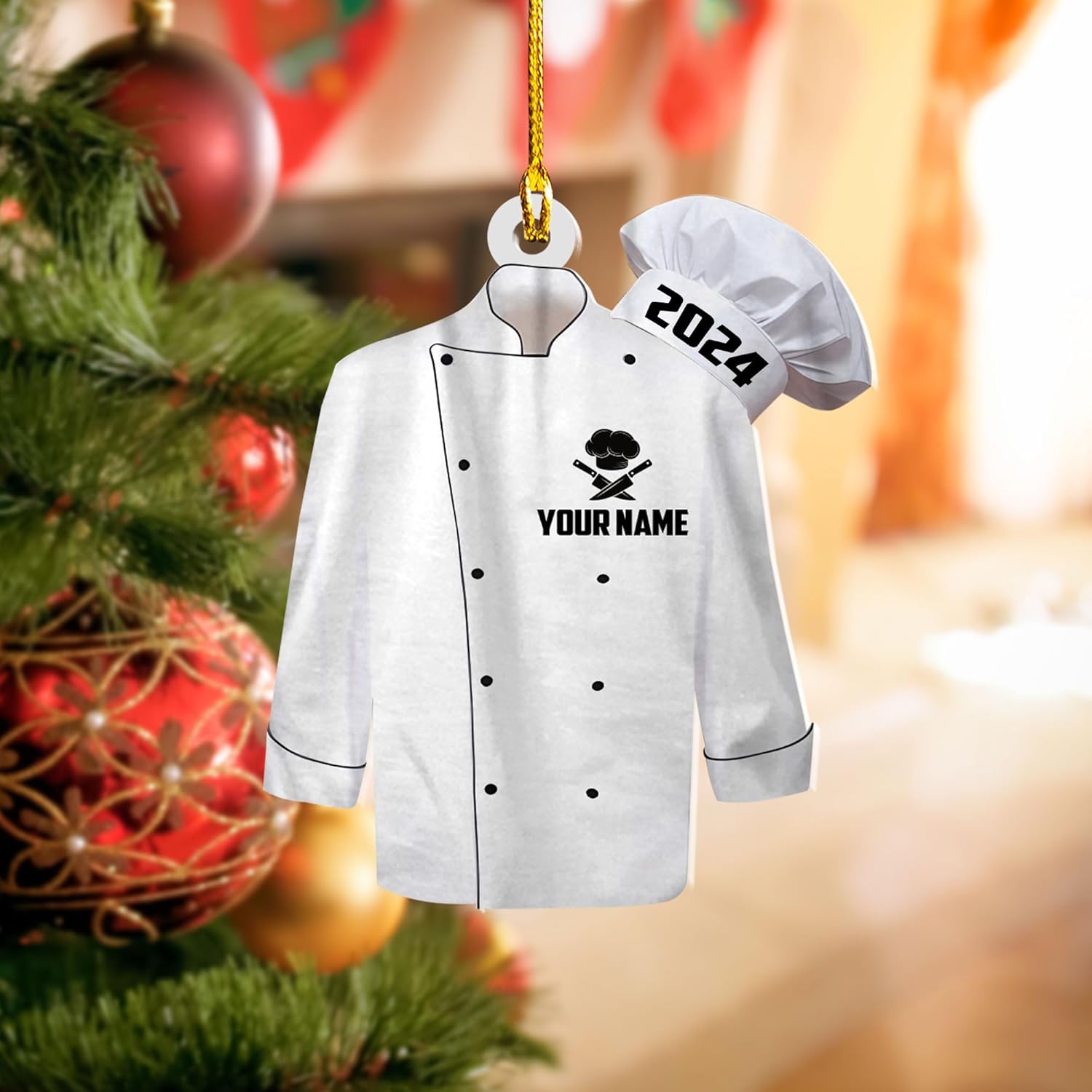 Paniprints Personalized Chef Christmas Ornaments 2024, Chef Ornament, Cooking Christmas Ornaments, Kitchen Christmas Ornaments for Xmas (Chef 11)