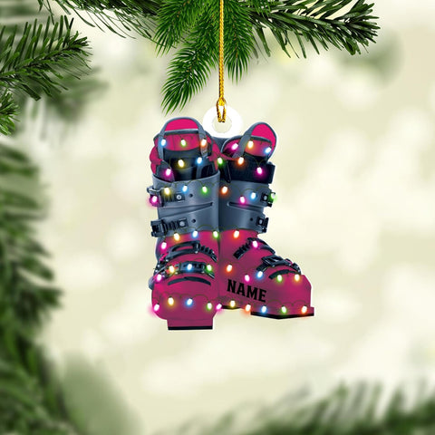 AOVL Custom Ski Ornament Skiing Christmas Ornaments Ski Christmas Tree Ornaments Ski Christmas Ornament Skier Ornaments for Christmas Tree 2024 Skiing Ornament (OSK3)