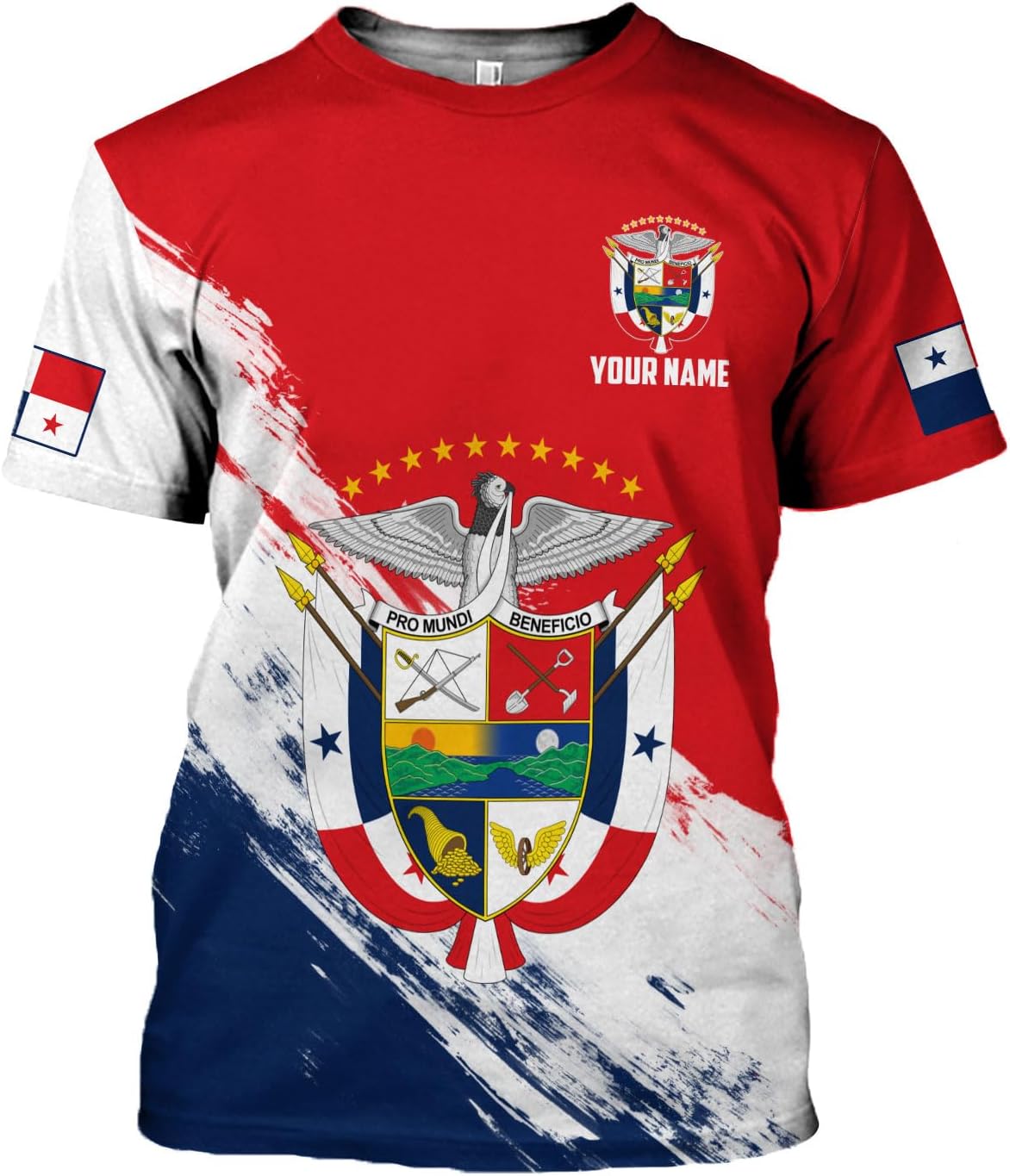 Custom Panama Shirts for Men 3D Panama Coat of Arms Shirts Panamanian Flag Pride Shirts Panama Hombres Camisa Men Women