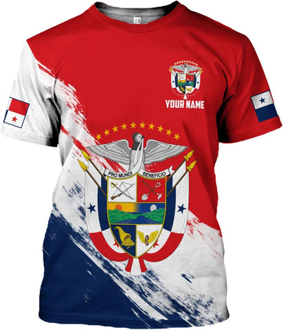 Custom Panama Shirts for Men 3D Panama Coat of Arms Shirts Panamanian Flag Pride Shirts Panama Hombres Camisa Men Women