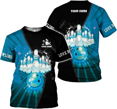 Mostprints Personalized Name Bowling Shirts for Men and Women 3D, Bowling Shirts for Team Bowling, Bowling Shirts Gift