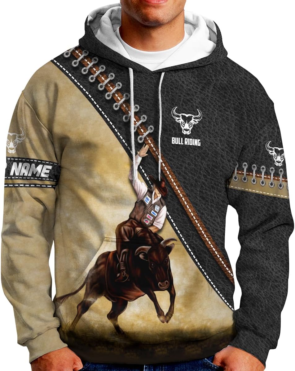 Mostprints Personalized Name Bull Riding Shirt 3D, Rodeo Shirts Bull Biding Shirts for Men and Women, Bull Rider Shirt Gift