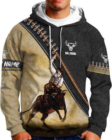 Mostprints Personalized Name Bull Riding Shirt 3D, Rodeo Shirts Bull Biding Shirts for Men and Women, Bull Rider Shirt Gift