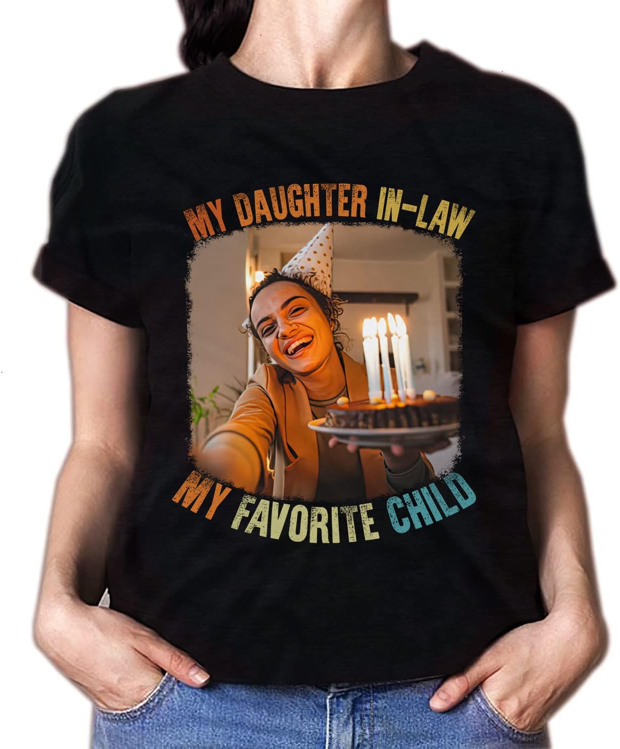 HomeDesign Personalized My Daughter in Law is My Favorite Child Shirt, Daughter in Law Tshirt Favorite Child is My Daughter