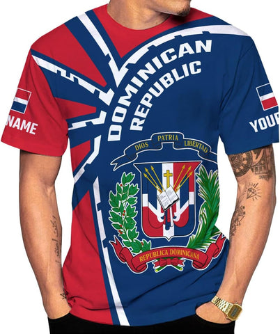 Custom Dominican Republic 3D Shirts for Men Dominicana Flag Shirts Dominican Flag Tshirt Dominican Independence Day