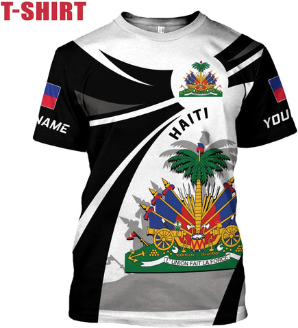 Mostprints Personalized Haiti Shirt 3D, Haitians Flag Pride Shirt, Haiti Shirts for Men & Women, Haitian Pride Tshirt S-5XL