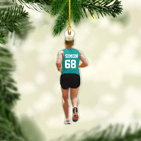 AOVL Personalized Running Christmas Ornament Gift for Runner Running Man Women Runner Gifts Girl Runner Gift Marathon Christmas Runner Ornament Runner Gift Xmas Ornament (Running 5)