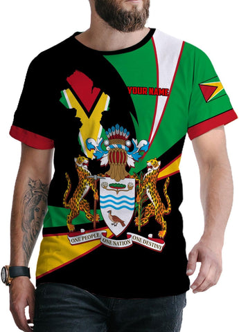Rivelus Personalized Name 3D Shirt, Guyana Tshirt for Men Women, Guyanese Flag Pride Shirts, Guyana Gift S-5XL