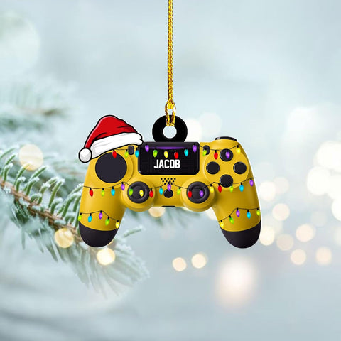Artparel Custom Gaming Controller Christmas Ornaments 2024 Video Game Christmas Ornaments Gift Shape Flat Computer Ornament for Gamer Gaming Ornament Gamer Ornament Gamer Christmas Ornament (GC4)
