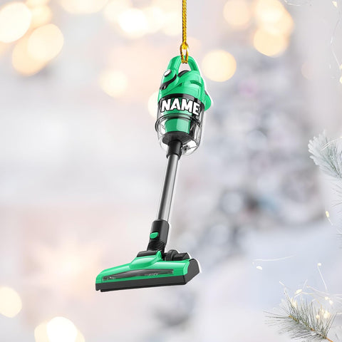 Customized Vacuum Cleaner Christmas Ornament, Cleaning Tools Ornament for Christmas Tree, Gift for Housewife Housekeeper, Holiday Xmas Tree Hanging Decor for Mom Woman Wife (Acrylic, Style 4)