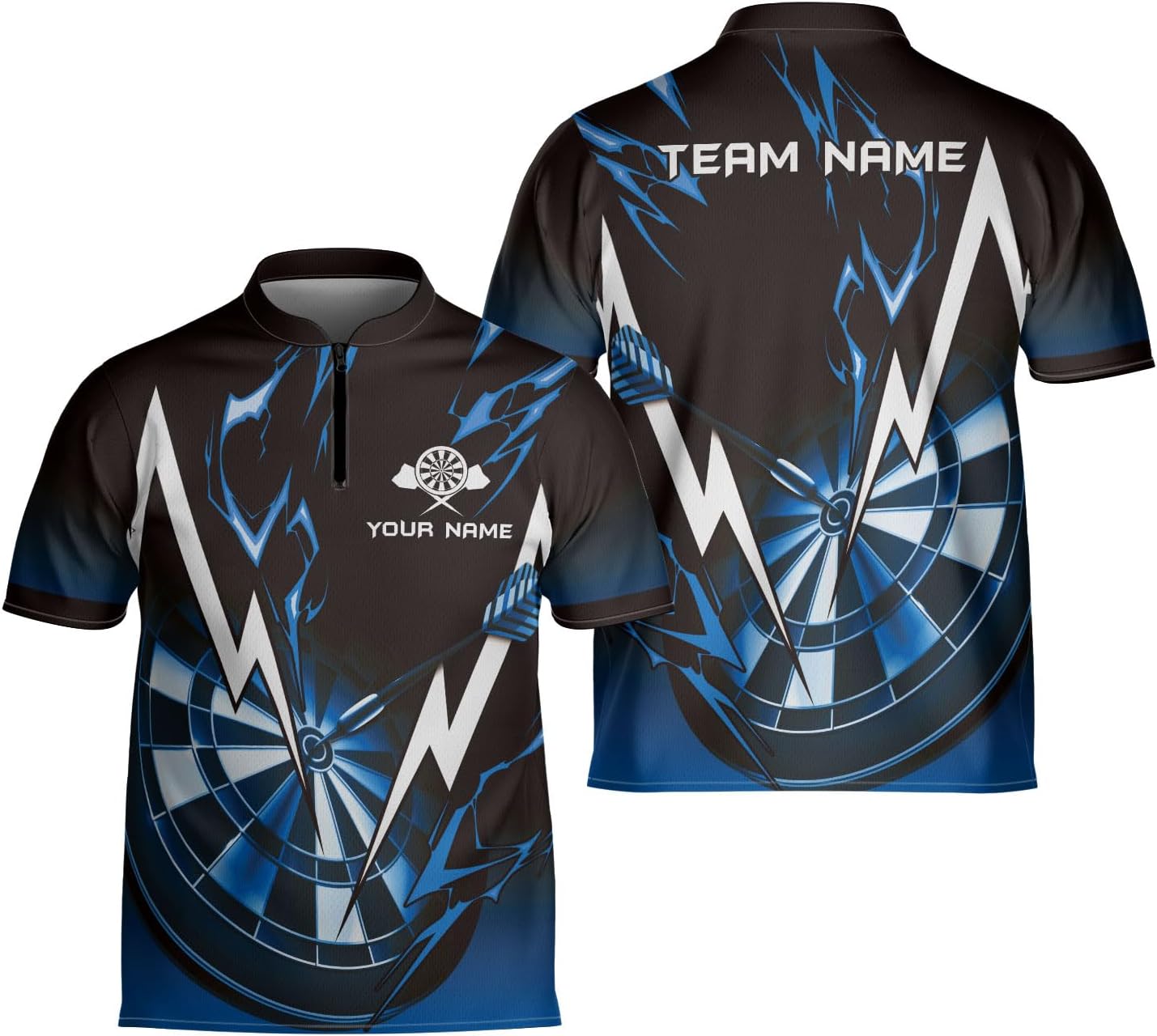 Personalized Bowling Jersey Darts Shirts, Dartboard Jersey Shirt Dart Shirts for Team, Dart League Bowler Zipper Jersey Shirt