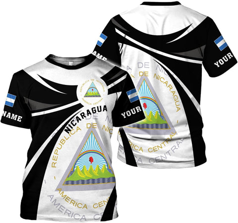 Rivelus Personalized Nicaragua Shirt 3D, Nicaragua Flag Shirts, Nicaraguan Camisas T-Shirt, Unisex Shirts for Men Women