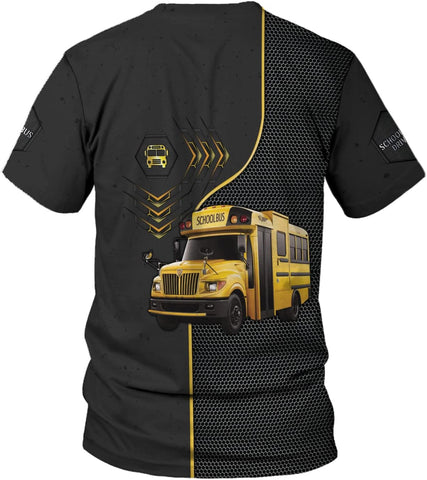 Personalized School Bus Driver Shirt Custom School Bus Driver Shirts Yellow Bus Driver 3D T Shirts Tshirt for Men and Women (Style 7), Large-5X-Large