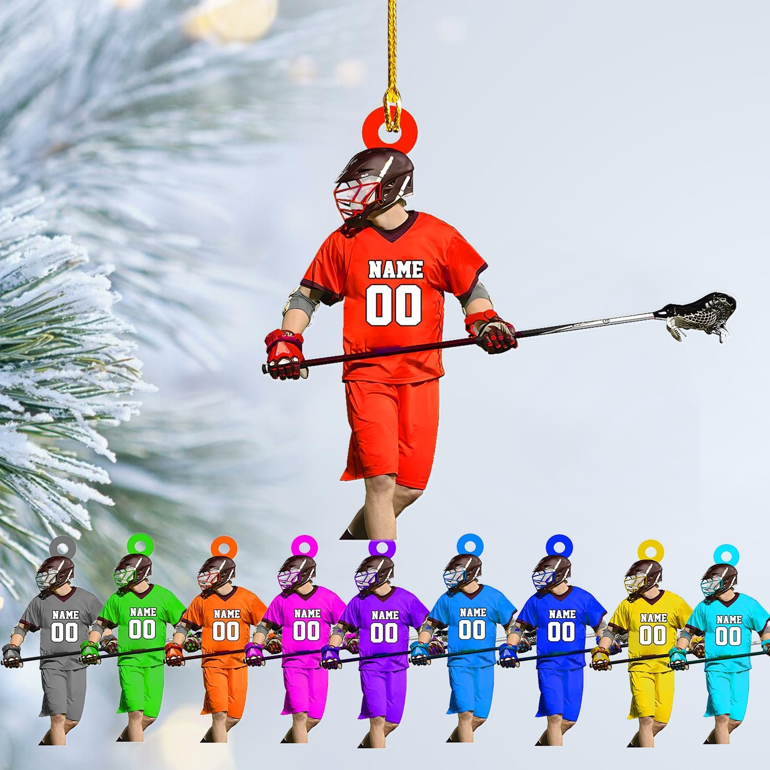 Royal Fight Personalized Lacrosse Ornament Lacrosse Christmas Ornament Lacrosse Ornaments for Christmas Tree Lacrosse Gifts Lacrosse Coach Gifts Lacrosse Player Gift Sport Fan (Lacrosse 7)