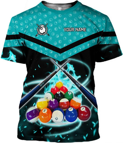 Ligthuy Personalized Name Billiard Shirts 3D, Billiards Shirt 8 Ball Billiard Shirt Custom Men's Pool Men Women\u2026