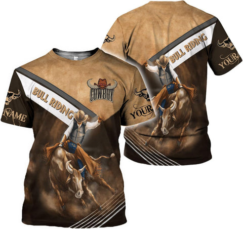 Mostprints Personalized Name Bull Riding Shirt 3D, Rodeo Shirts Bull Biding Shirts for Men and Women, Bull Rider Shirt Gift