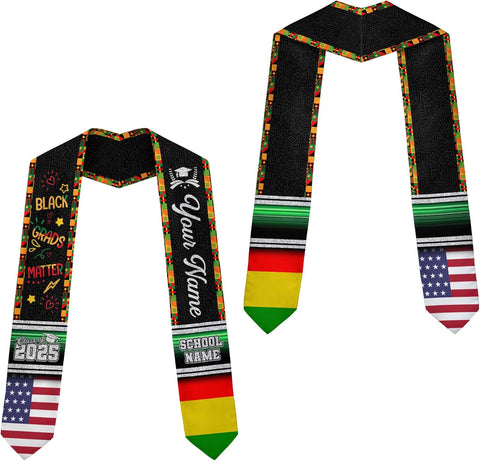 African American Graduation Sash, Graduation Stole Customize, African Graduation Sash, Graduation Stole Class of 2025