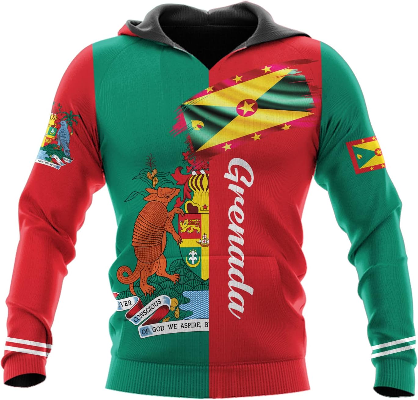 Podagree Personalized Grenada T-Shirt 3D, Proud Grenadan Tshirt, Grenada Flag Grenadian Pride Grenadian Heritage Shirt