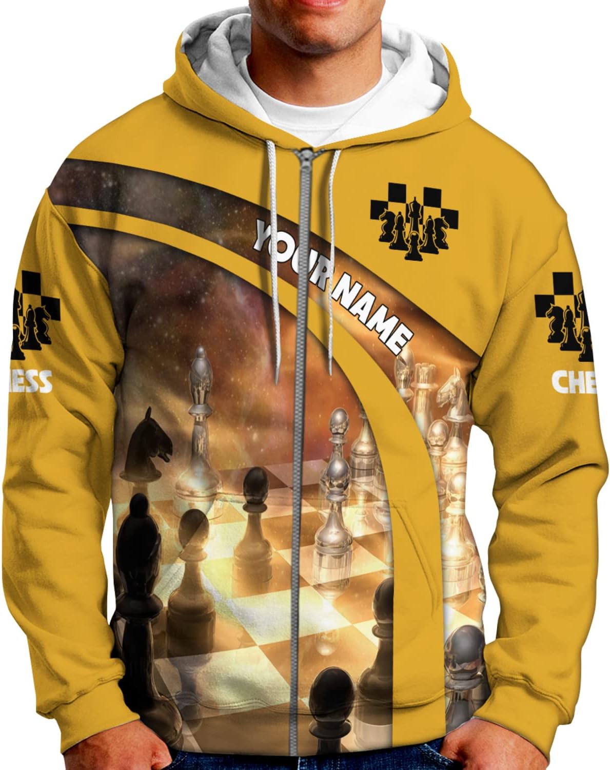 Personalized Name Chess 3D Full Color Shirt, Custom Name Chess 3D Shirt for Men, Women, Chess Lover, USA Chess Shirt