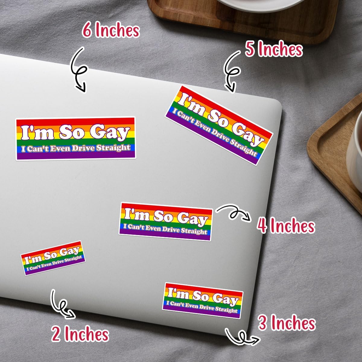 3Pcs I'm So Gay I Can't Even Drive Straight Vinyl Sticker, I'm So Gay Sticker, Rainbow LGBT Stickers, LGBT Flag Pride Bumper Decal, Gay Proud Sticker- Sticker For Laptop Water Bottle Phone Hard Hat 3"