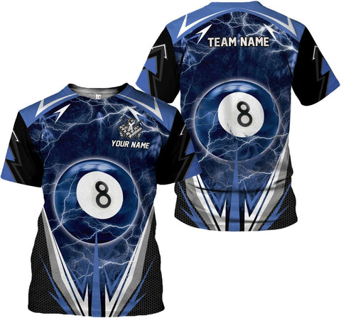 Pretyprints Personalized 3D Billiard Shirt Custom Name Men Women Team Apparel Pool 8 Ball Flag Tshirt Billiards Shirts Gift