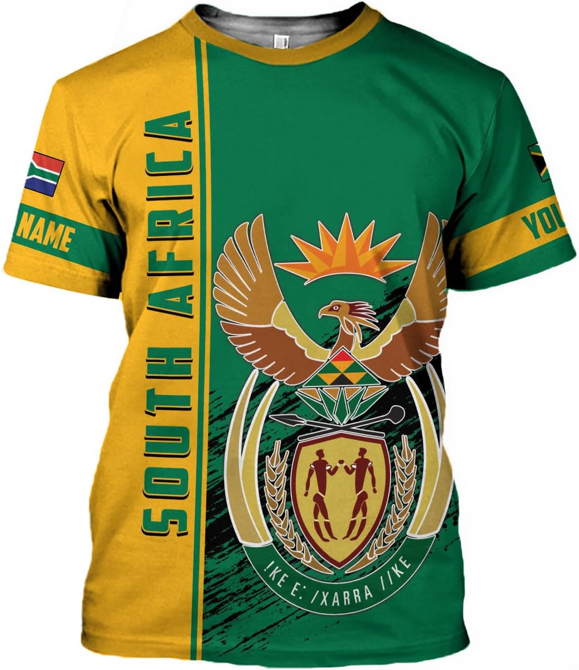 MoonArt Personalized South Africa 3D Shirt, African Pride T-Shirt, South Africa African Flag National Tshirt South African