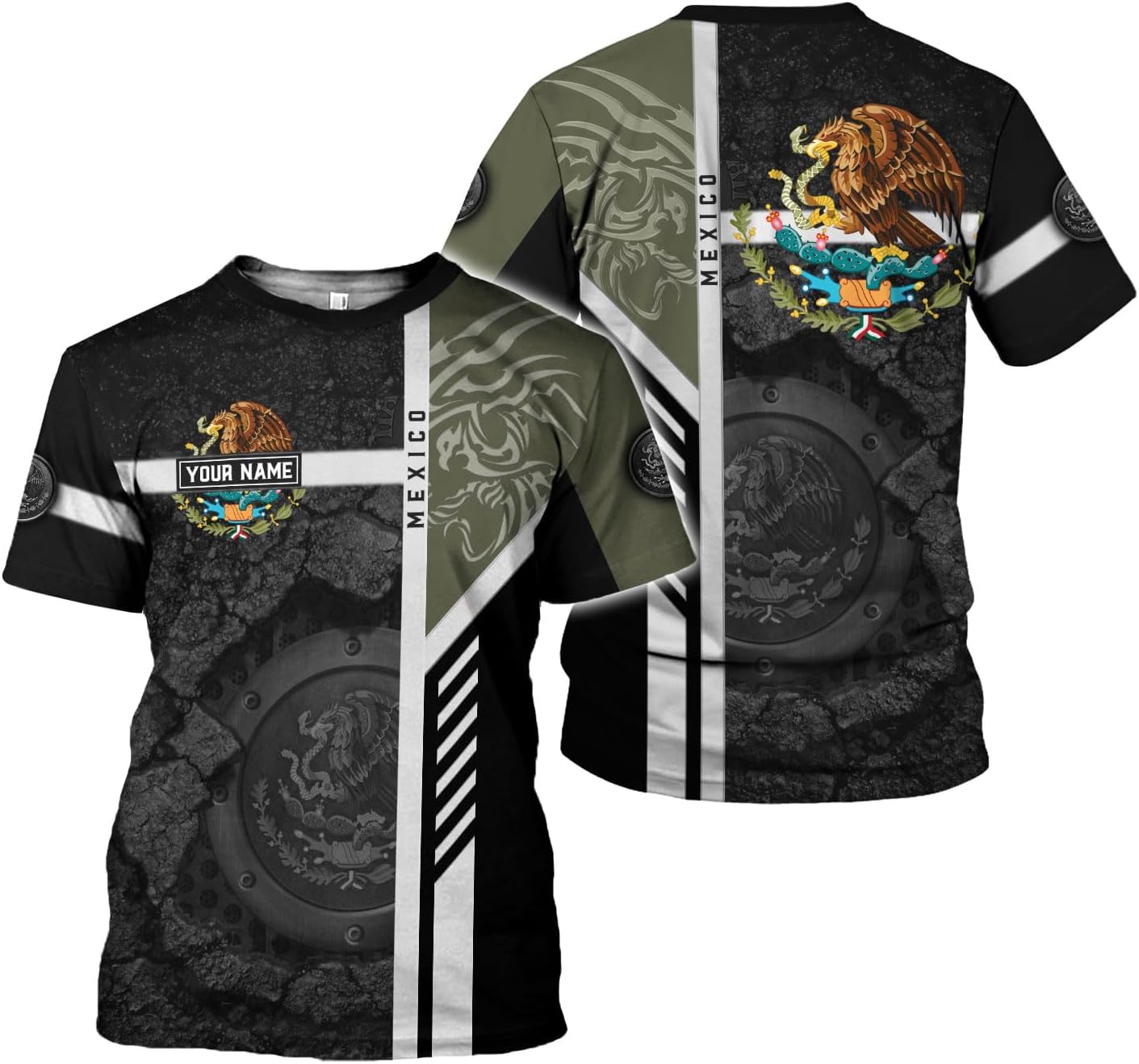 Rivelus Personalized Name Mexican Shirts for Men, Customized Mexico Shirts for Men, Mexico Shirts for Women Mexico Shirt