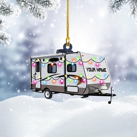 Artparel Personalized Camping Ornaments, Camping Christmas Ornaments, Camper Christmas Ornaments, Camping Ornaments for Christmas Tree, Camper Tree Ornament, Camper Gingerbread (CP11)