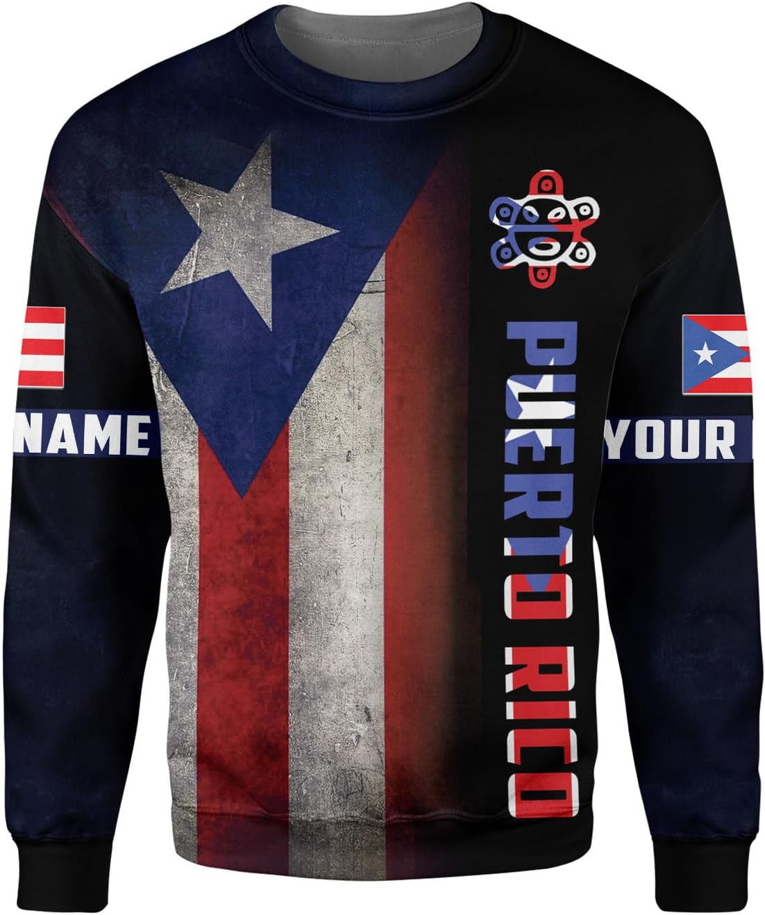 Woseprints Personalized Name Puerto Rico 3D Shirt, Puerto Rico Flag T-Shirt for Men & Women
