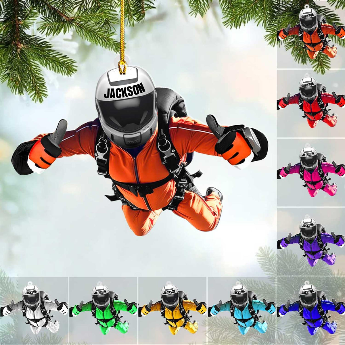 Artparel Custom Skydiving Ornaments 2024 Skydiving Christmas Decorations Skydiver Ornament Skydiving Player for Skydiving Lover Skydiving Ornament for Xmas (SDV4)