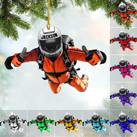 Artparel Custom Skydiving Ornaments 2024 Skydiving Christmas Decorations Skydiver Ornament Skydiving Player for Skydiving Lover Skydiving Ornament for Xmas (SDV4)
