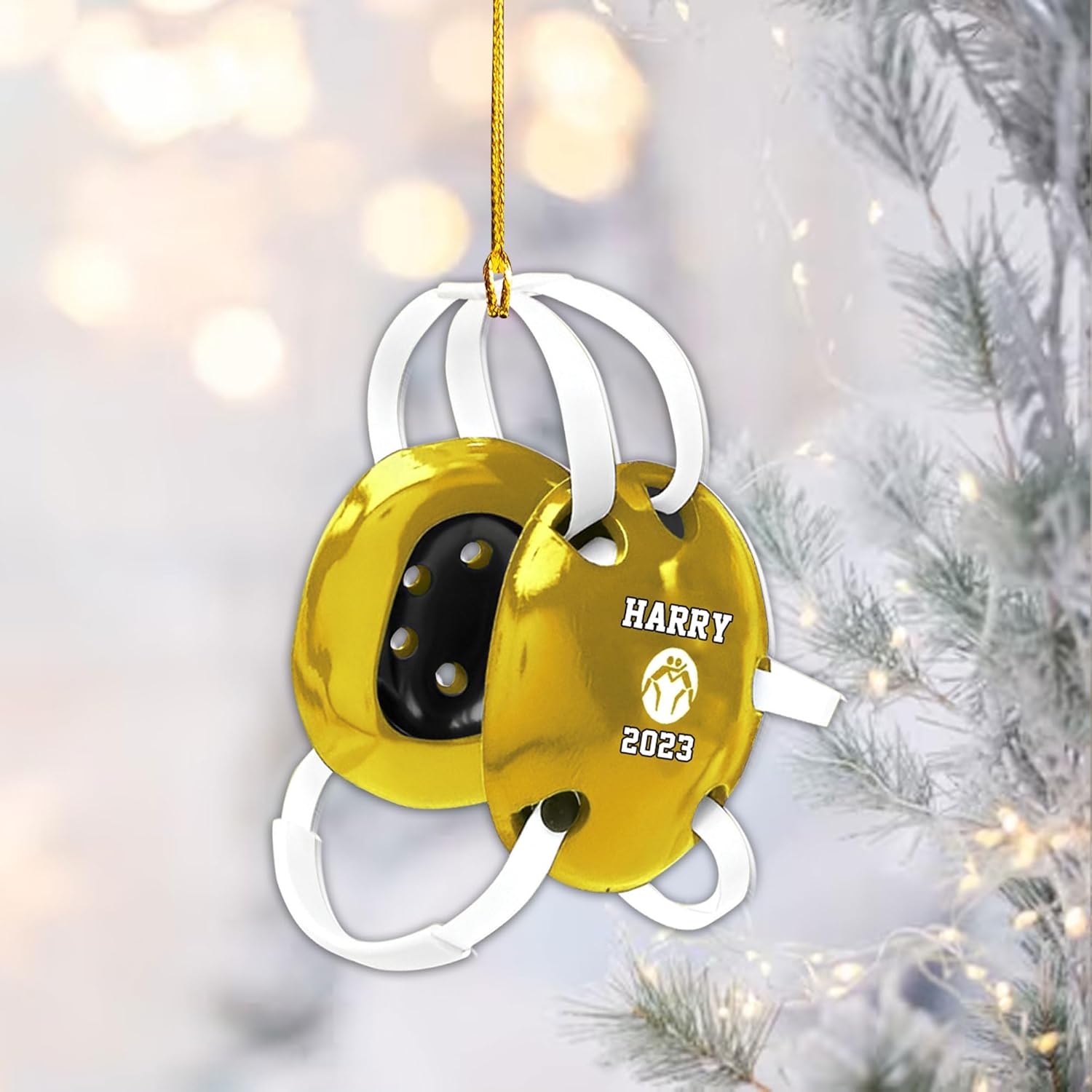 Royal Fight Personalized Wrestling Ornament Wrestling Helmet Ornaments Wrestling Christmas Ornament Gift for Wrestling Player Wrestling Christmas Tree Ornaments for Boys or Girls (Wrestling 6)