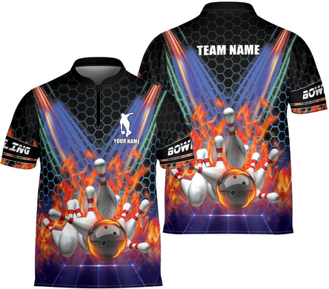 Ligthuy Personalized Bowling Jersey 3D, Bowling Shirts for Team, Bowling Shirt Unisex for Men Women, Bowling Shirts for Men