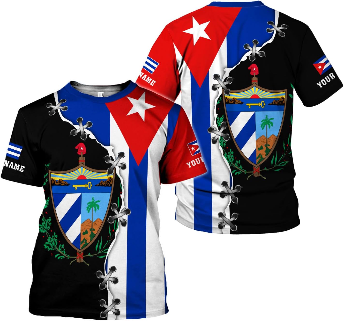 MoonArt Personalized Name Cuba Shirt 3D, Cuban Tshirts for Men and Women, Cuba Flag Shirt, Sweatshirt, Hoodies, Zip Hoodies