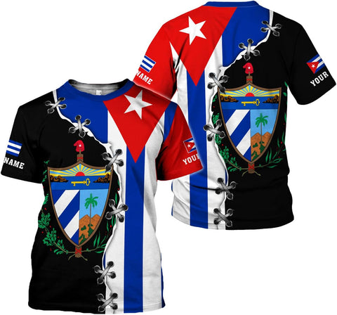 MoonArt Personalized Name Cuba Shirt 3D, Cuban Tshirts for Men and Women, Cuba Flag Shirt, Sweatshirt, Hoodies, Zip Hoodies