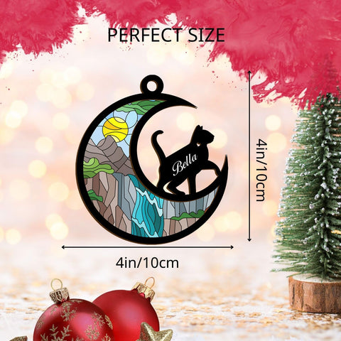 Mostefy Personalized Wooden Dog Cat Paw Ornament Christmas, Custom Dogs Cat Suncatcher Pet Name Ornaments, Customized Memorial Dog Ornament for Christmas Tree (Multi 35)