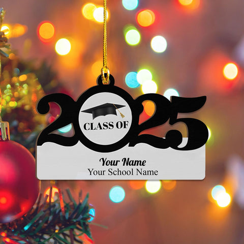 Piratify Personalized Graduation Ornament, Class of 2025 Christmas Ornament Gifts for Friends, Graduate College High School, Senior Keepsake Ornaments, Tree Hanging Decorations (Graduation 6)